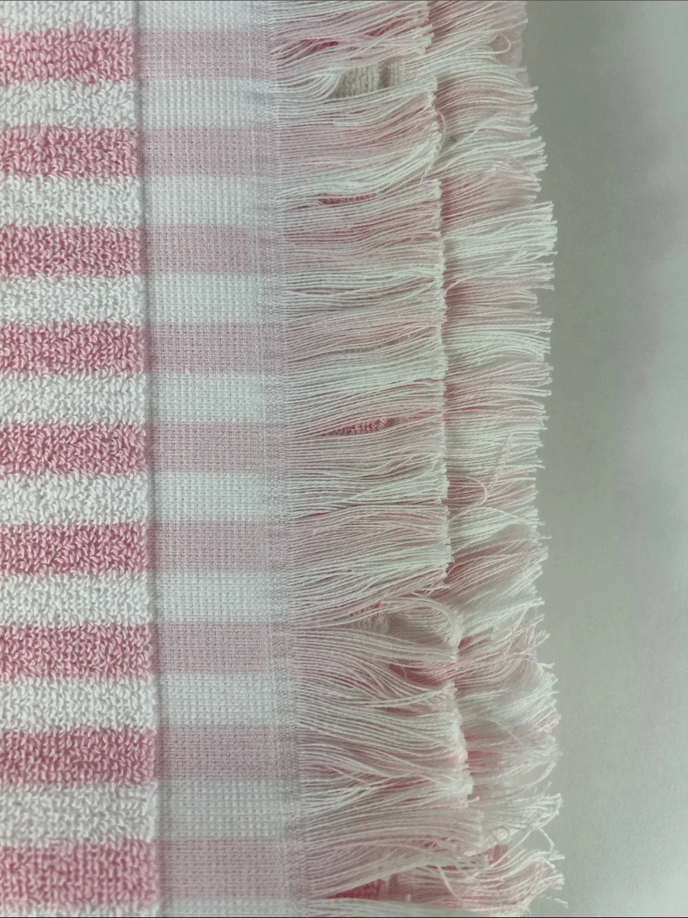 Kassaspa Pink & White Striped Turkish Bath Towel Soft Cotton Plush 1 Pc NEW